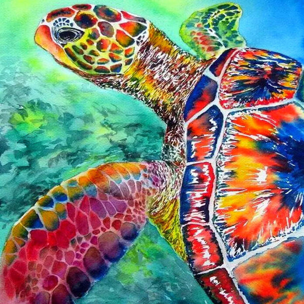5D Diamond Painting Abstract Sea Turtle Panel Kit