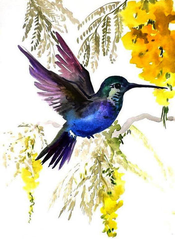 Hummingbird Close to A Flower - TryPaint