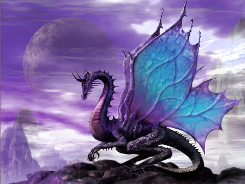 Blue & Purple Dragon - TryPaint