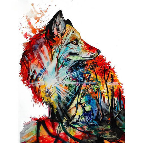 Abstract Forest Wolf