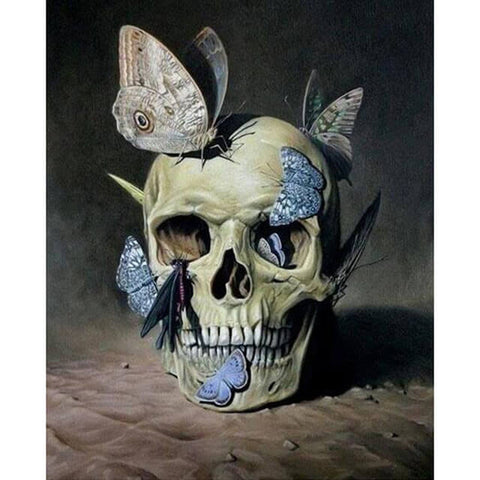 Butterflies Skulls Skeleton - TryPaint
