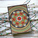 Red Floral Mandala Diamond Painting Notebook