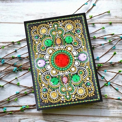 Emerald Mandala Diamond Painting Notebook