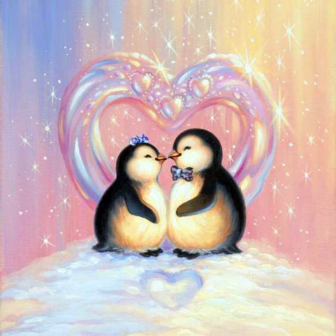 Little Penguins In Love - TryPaint