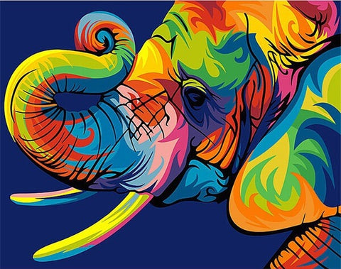 Colorful Elephant Mosaic Painting - TryPaint