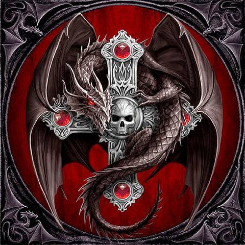 Gothic Dragons Skulls Cross - TryPaint