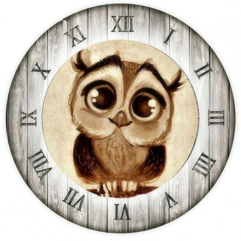 Vintage Clock Owls - TryPaint