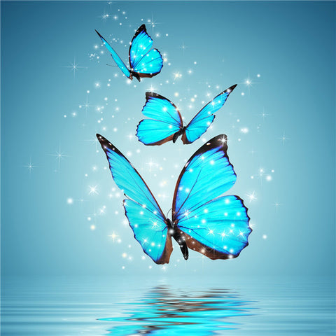 Shinning Blue Butterflies - TryPaint