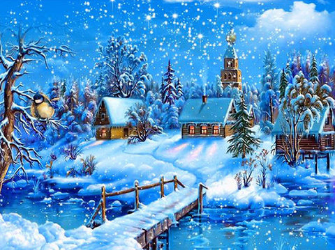Winter House Landscapes Painting - TryPaint