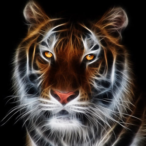 Psychedelic Tiger Animal - TryPaint